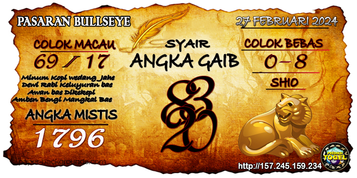 SYAIR ANGKA BULLSEYE HARI INI Selasa 27 Februari 2024