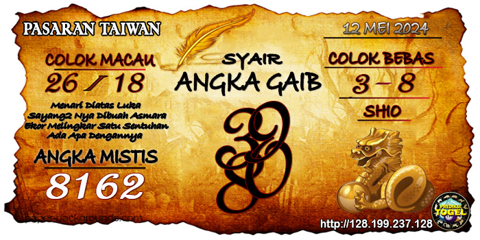 SYAIR ANGKA TAIWAN HARI INI Minggu 12 Mei 2024