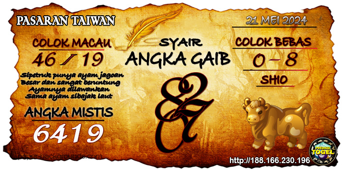 SYAIR ANGKA TAIWAN HARI INI Selasa 21 Mei 2024