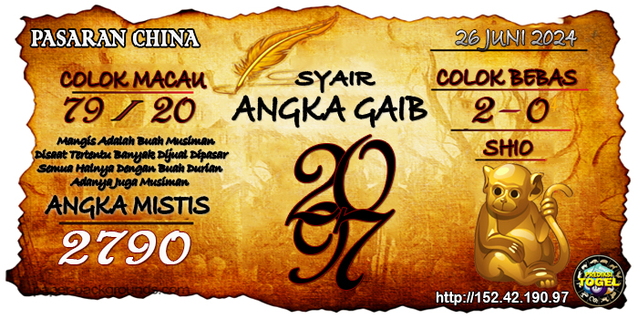 Prediksi Togel China Rabu 26 Juni 2024