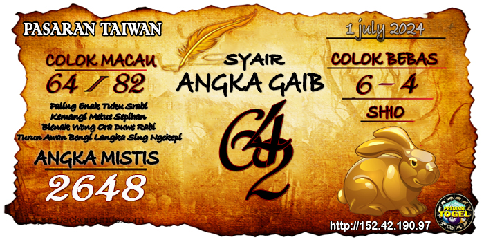 Prediksi Togel Taiwan Senin 1 Juli 2024