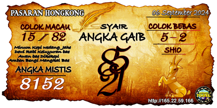 Prediksi Togel Hongkong Jumat 06 September 2024