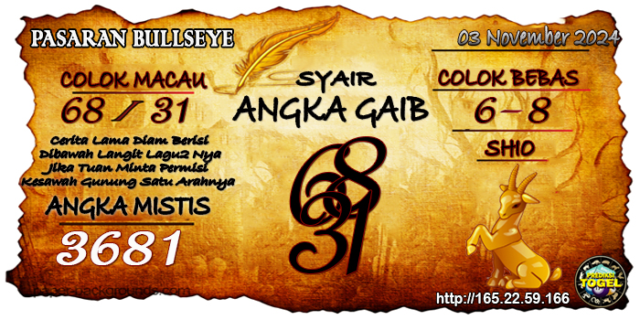 Prediksi Togel Bullseye Minggu 03 November 2024