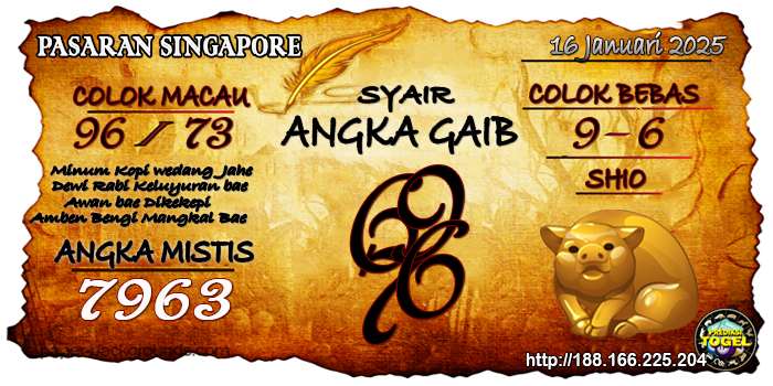 Prediksi Togel Singapore Kamis 16 Januari 2025