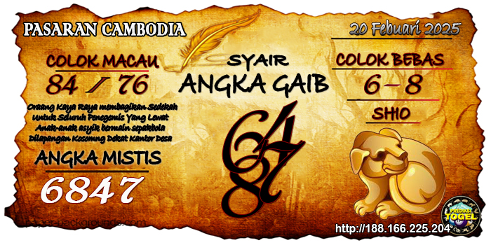 Prediksi Togel Cambodia Kamis 20 Februari 2025