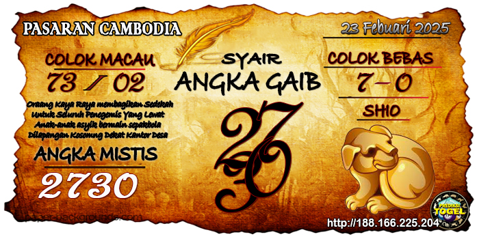 Prediksi Togel Cambodia Minggu 23 Februari 2025
