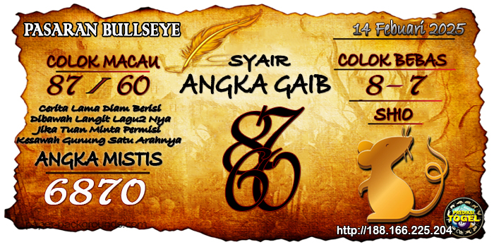 Prediksi Togel Bullseye Jumat 14 Februari 2025