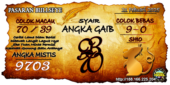 Prediksi Togel Bullseye Jumat 21 Februari 2025