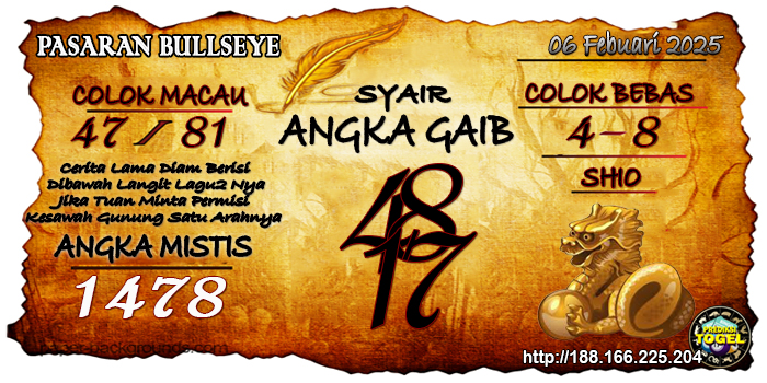 Prediksi Togel Bullseye Kamis 06 Februari 2025