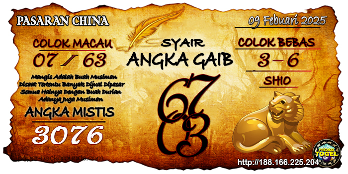 Prediksi Togel China Minggu 09 Februari 2025