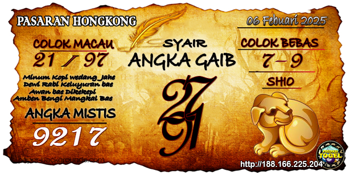 Prediksi Togel Hongkong Kamis 06 Februari 2025
