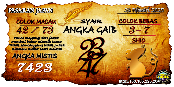 Prediksi Togel Japan Minggu 23 Februari 2025