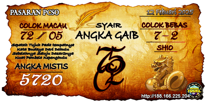 Prediksi Togel Pcso Rabu 12 Februari 2025