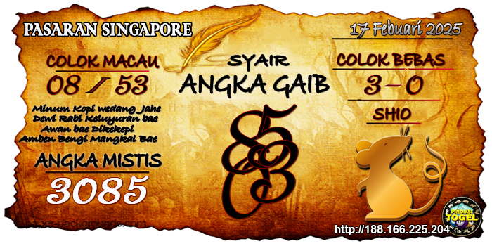 Prediksi Togel Singapore Senin 17 Februari 2025