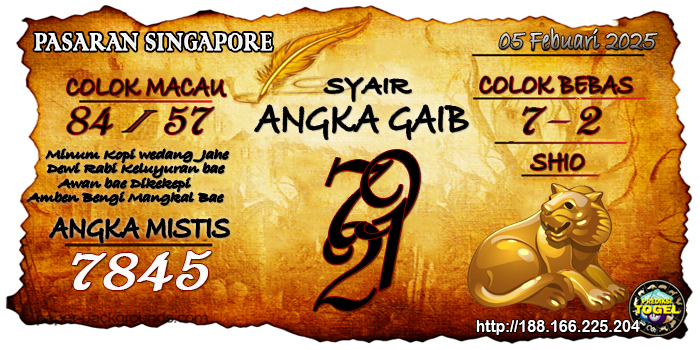 Prediksi Togel Singapore Rabu 05 Februari 2025