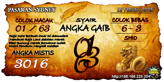 Prediksi Togel Sydney Selasa 18 Februari 2025