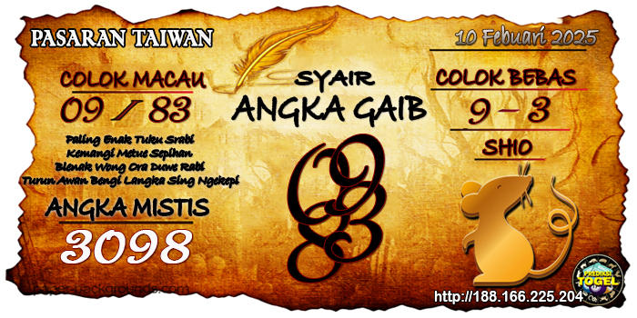 Prediksi Togel Taiwan Senin 10 Februari 2025