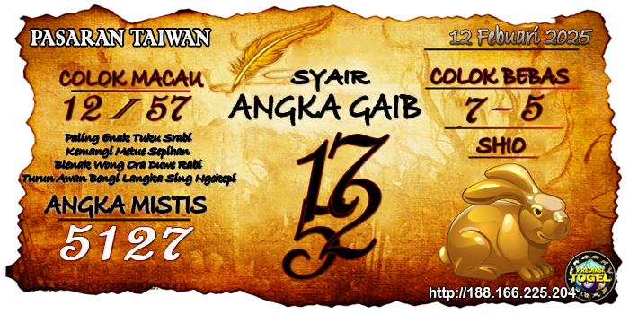 Prediksi Togel Taiwan Rabu 12 Februari 2025