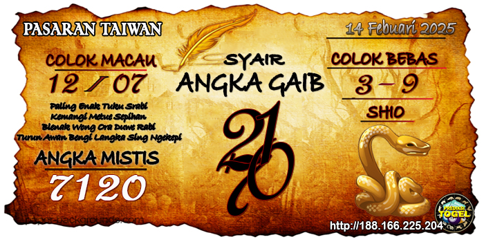 Prediksi Togel Taiwan Jumat 14 Februari 2025