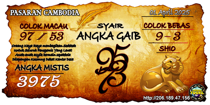Prediksi Togel Cambodia Selasa 1 April 2025