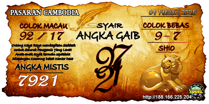 Prediksi Togel Cambodia Selasa 04 Maret 2025