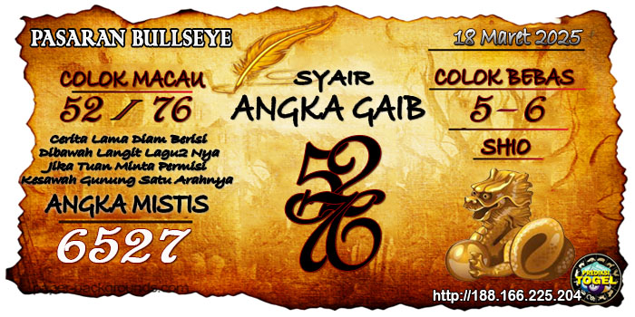 Prediksi Togel Bullseye Selasa 18 Maret 2025