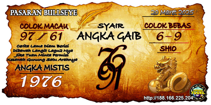Prediksi Togel Bullseye Kamis 20 Maret 2025
