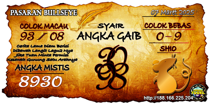 Prediksi Togel Bullseye Jumat 07 Maret 2025