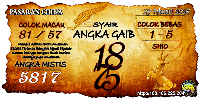 Prediksi Togel China Kamis 27 Maret 2025