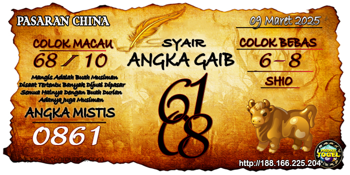 Prediksi Togel China Minggu 09 Maret 2025