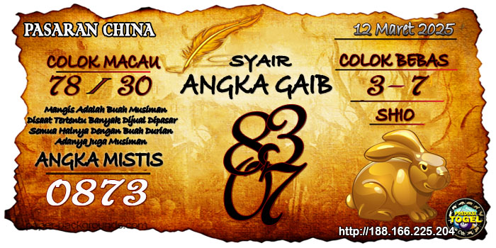 Prediksi Togel China Rabu 12 Maret 2025