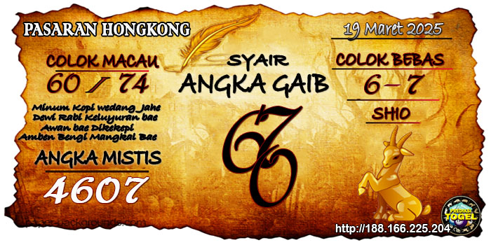 Prediksi Togel Hongkong Rabu 19 Maret 2025