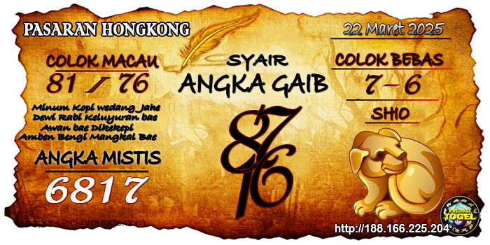 Prediksi Togel Hongkong Sabtu 22 Maret 2025