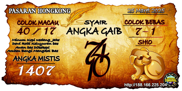 Prediksi Togel Hongkong Selasa 25 Maret 2025