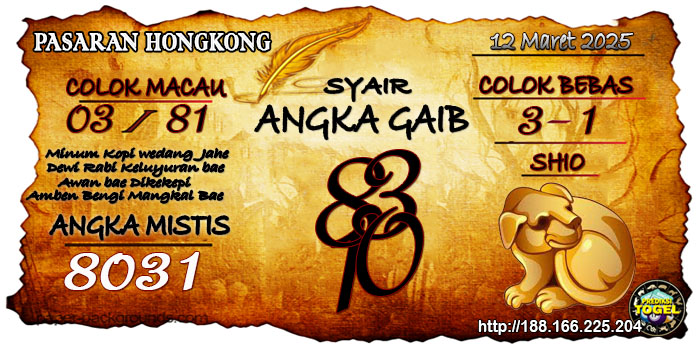 Prediksi Togel Hongkong Rabu 12 Maret 2025