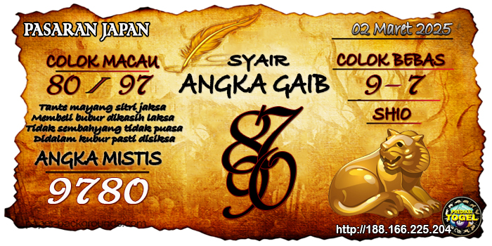 Prediksi Togel Japan Minggu 02 Maret 2025