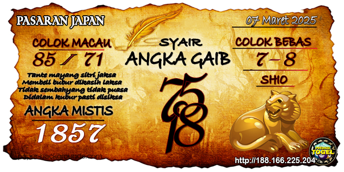 Prediksi Togel Japan Jumat 07 Maret 2025