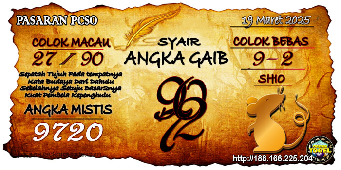 Prediksi Togel Pcso Rabu 19 Maret 2025