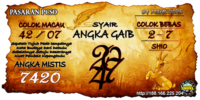 Prediksi Togel Pcso Selasa 04 Maret 2025