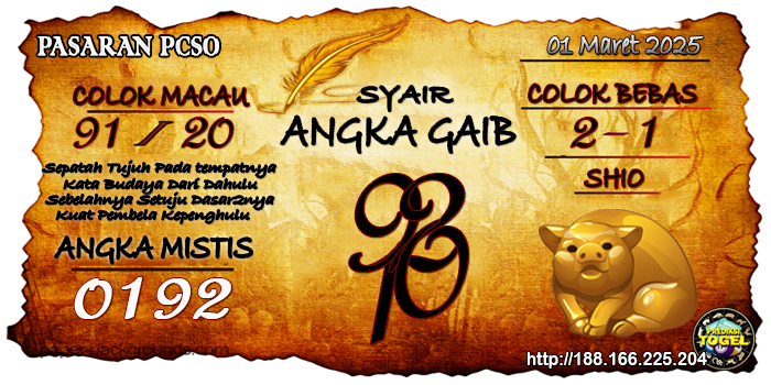 Prediksi Togel Pcso Sabtu 01 Maret 2025
