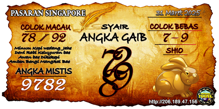 Prediksi Togel Singapore Senin 31 Maret 2025