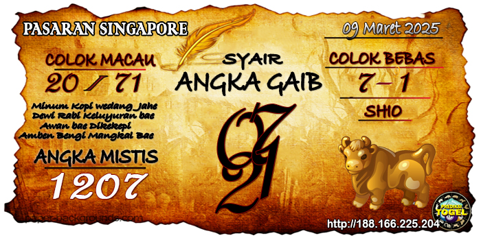 Prediksi Togel Singapore Minggu 09 Maret 2025