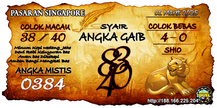Prediksi Togel Singapore Sabtu 01 Maret 2025