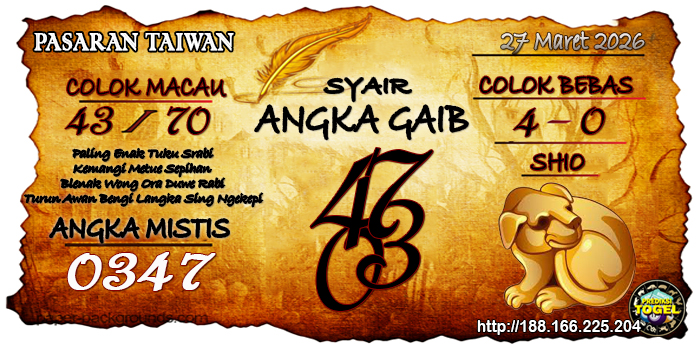 Prediksi Togel Taiwan Kamis 27 Maret 2025