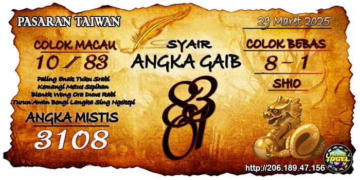 Prediksi Togel Taiwan Sabtu 29 Maret 2025