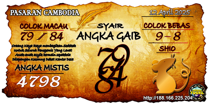 Prediksi Togel Cambodia Sabtu 12 April 2025