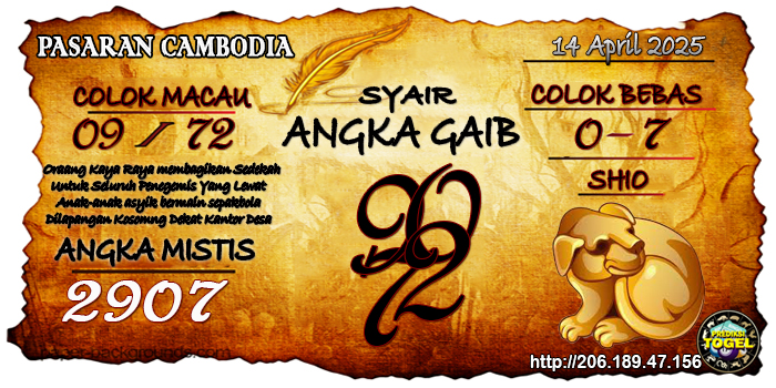 Prediksi Togel Cambodia Senin 14 April 2025