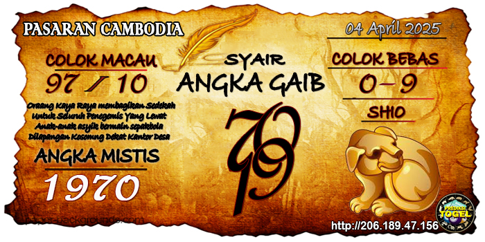 Prediksi Togel Cambodia Jumat 4 April 2025