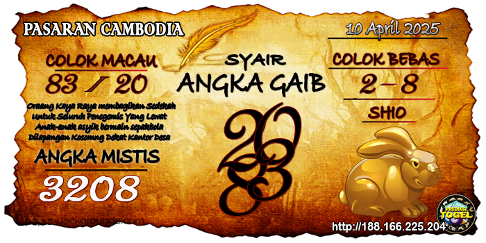 Prediksi Togel Cambodia Kamis 10 April 2025