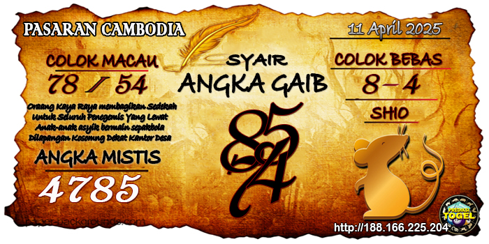 Prediksi Togel Cambodia Jumat 11 April 2025